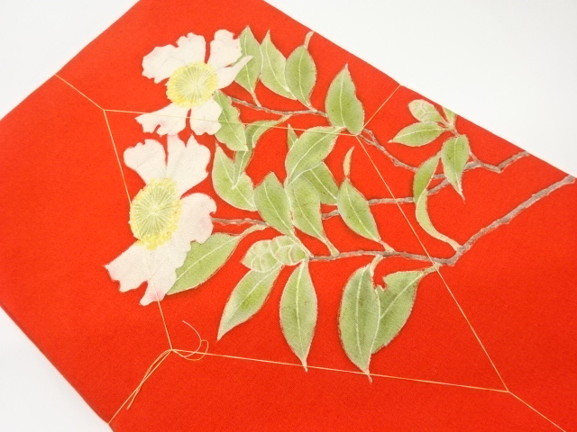 JAPANESE KIMONO / VINTAGE UNUSED NAGOYA OBI / FLOWERS